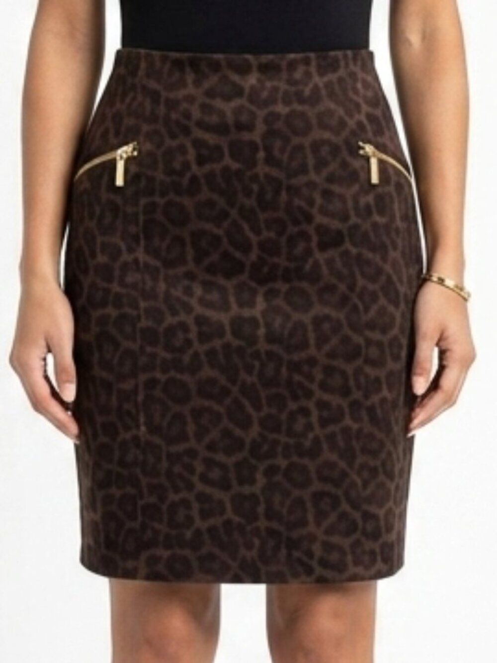 MICHAEL Michael Kors Ponte Knit Animal Print Pencil Skirt- Sz. 2